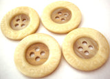 B1956 23mm Tonal Creams and Fawn 4 Hole Button, Lettered Rim - Ribbonmoon