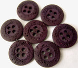 B1970 13mm Blackberry Matt Glittery Pocked Stone Effect 4 Hole Button - Ribbonmoon