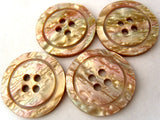 B1994 23mm Shell Effect Nacre Iridescent Gloss 4 Hole Button - Ribbonmoon