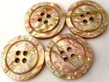 B1994 23mm Shell Effect Nacre Iridescent Gloss 4 Hole Button - Ribbonmoon