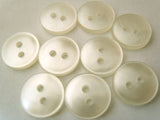 B1998 11mm Pearl White Polyester Shirt Type 2 Hole Button - Ribbonmoon