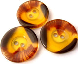 B2030 23mm Amber and Browns Semi Transparent 2 Hole Button - Ribbonmoon