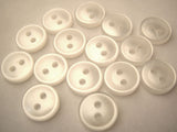 B2040 10mm Pearlised White Polyester Shirt Type 2 Hole Button - Ribbonmoon