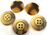 B2064 23mm Frosted Browns Matt Bone Sheen 4 Hole Button - Ribbonmoon