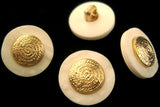 B2090 18mm Gilded Gold Poly Shank Button with a Textured Matt Rim - Ribbonmoon