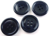 B2098 19mm Deepest Navy Gloss 4 Hole Button-Raised Rounded Rim
