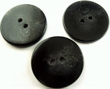 B2120 25mm Black Gloss 2 Hole Button with a Natural Swirl Pattern