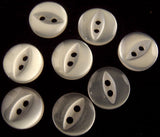 B2140 11mm Pearl White 2 Hole Polyester Fish Eye Button - Ribbonmoon