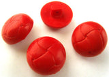 B2166 18mm Red Leather Effect "Football" Shank Button - Ribbonmoon