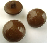 B2194 20mm Mid Brown Domed and Lightly Textured Shank Button - Ribbonmoon