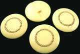 B2217 31mm Cream and Gilded Gold Glossy Button,Hole Built into Base