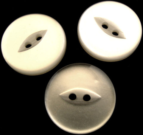 B2226 23mm Pearl White 2 Hole Polyester Fish Eye Button - Ribbonmoon