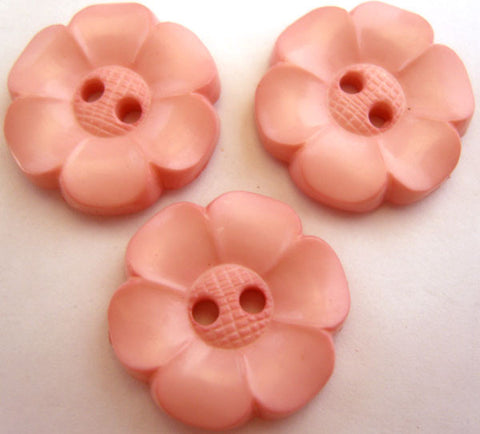 B2245 23mm Dusky Azalea Pink Flower Shaped 2 Hole Button - Ribbonmoon