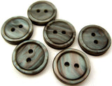 B2272 16mm Pearlised Grey 2 Hole Button, Vivid Iridescent Shimmer - Ribbonmoon