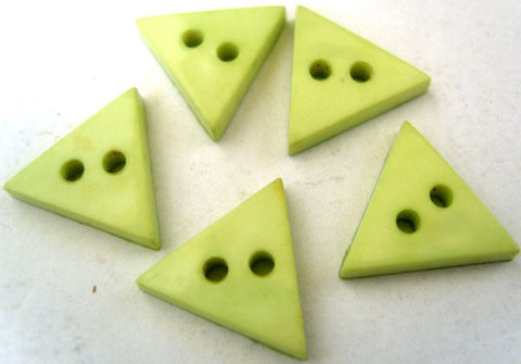 B2280 14mm Pale Green Gloss Triangle Shape 2 Hole Button - Ribbonmoon