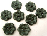 B2310 13mm Dark Teal Grey Flower Shaped 2 Hole Button - Ribbonmoon