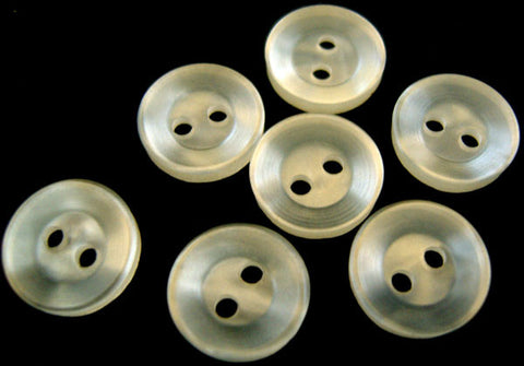 B2312 11mm Ivory Tint Translucent and Pearlised 2 Hole Button - Ribbonmoon