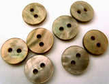 B2314 11mm Beige Base with  an Iridescence 2 Hole Button - Ribbonmoon