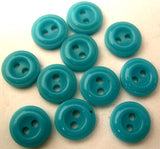 B2324C 10mm Turquoise Blue Gloss 2 Hole Buttons - Ribbonmoon