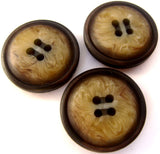 B2403 25mm Marbled Brown and Naturals Chunky 4 Hole Button - Ribbonmoon