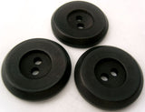 B2410 25mm Black Soft Sheen 2 Hole Button - Ribbonmoon