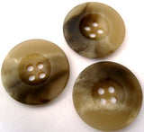 B2425 28mm Naturals and Beige Matt Bone Sheen 4 Hole Button - Ribbonmoon