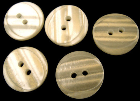 B2433 18mm Bridal White Pearlised Oval Centre 2 Hole Button - Ribbonmoon