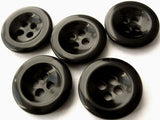 B2485 17mm Black 4 Hole Trouser or Brace Type Button - Ribbonmoon