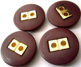 B2539 23mm Deep Misty Plum and Gilded Gold Poly 2 Hole Button - Ribbonmoon