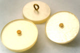 B2540 23mm Tonal Shimmery Cream Shank Button, Metal Centre - Ribbonmoon