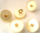 B2542 12mm Tonal Shimmery Cream Shank Button, Metal Centre - Ribbonmoon
