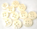 B2552 10mm Tonal Ivory Shimmery Polyester 4 Hole Button