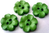B2623 17mm Pale Emerald Green Flower Shaped 2 Hole Button - Ribbonmoon