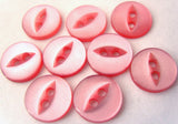 B2630 10mm Hot Pink 2 Hole Polyester Fish Eye Button - Ribbonmoon