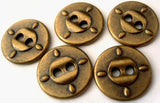 B2643 17mm Antique Brass-Bronze Metal 2 Hole Button