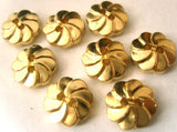B2654 12mm Gilded Gold Poly Flower Shaped 2 Hole Button - Ribbonmoon