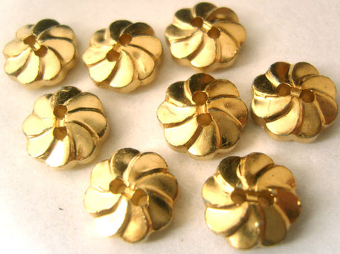 B2654 12mm Gilded Gold Poly Flower Shaped 2 Hole Button - Ribbonmoon