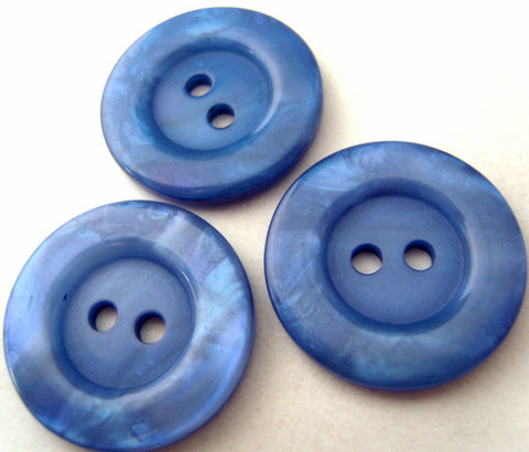 B2664 25mm Tonal Royal Blue Pearlised 2 Hole Button - Ribbonmoon
