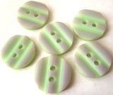 B2722 14mm Pale Mint, Orchid Bone Sheen Grooved Surface 2 Hole Button - Ribbonmoon