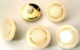 B2729 15mm Pearl White and Gilded Gold Poly Shank Button - Ribbonmoon