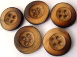 B2731 17mm Tonal Browns Wood 4 Hole Button - Ribbonmoon