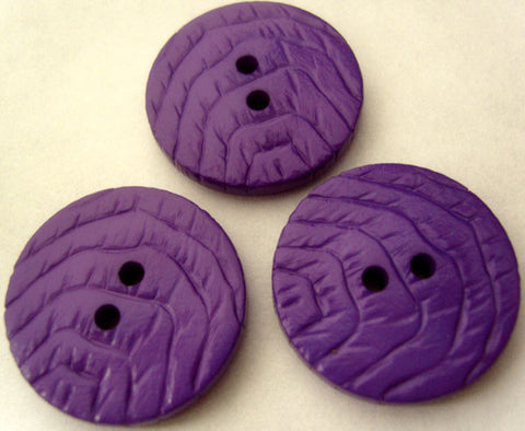 B2811 23mm Purple Gloss Textured 2 Hole Button - Ribbonmoon