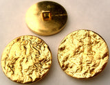 B2854 28mm Gilded Gold Poly Textured Shank Button - Ribbonmoon