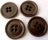 B2867 19mm Dark Chocolate Brown Gloss 4 Hole Button - Ribbonmoon