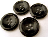 B2869 19mm Black High Gloss 4 Hole Button - Ribbonmoon