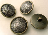 B15168 20mm Gel Effect Glittery Domed Shank Button, Gilded Poly Rim
