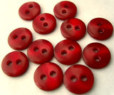 B15925 10mm Scarlet Berry Red Pearlised 2 Hole Button