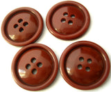 B2963 23mm Deep Rust Brown High Gloss 4 Hole Button - Ribbonmoon