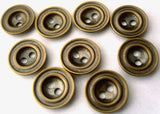 B2978 11mm Antique Brass Metal 2 Hole Button - Ribbonmoon
