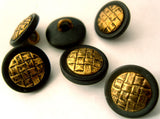 B2981 15mm Brass Metal Shank Button with a Soft Sheen Black Rim - Ribbonmoon